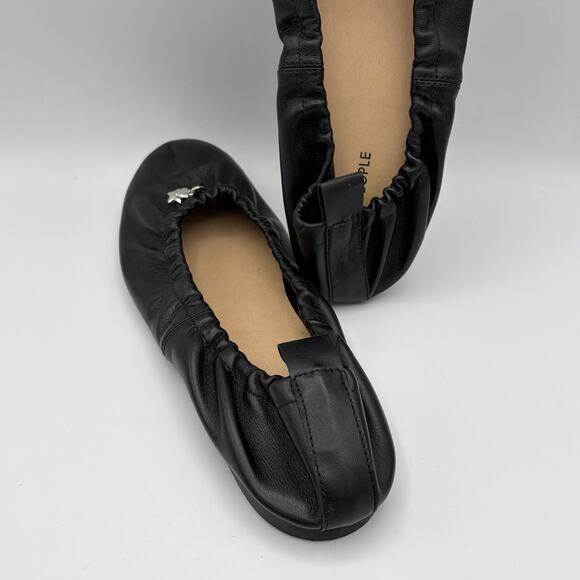 Free People Women’s Gemini Ballet Flats Black Leather Toe Charms Italy Size 9 - Picture 3 of 14